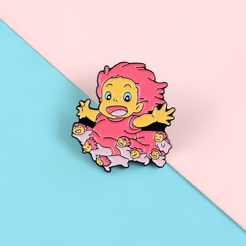 Ghim cài áo QIHE JEWELRY mặt hình hoạt hình thời trang Nhật Bản