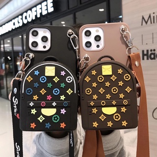 Ốp điện thoại mềm thiết kế hình balo có dây kéo cho Iphone 12 Pro Max 12 Mini 11 Xr Xs Max X 5 5s 6 6s 7 8 Plus Se 2020