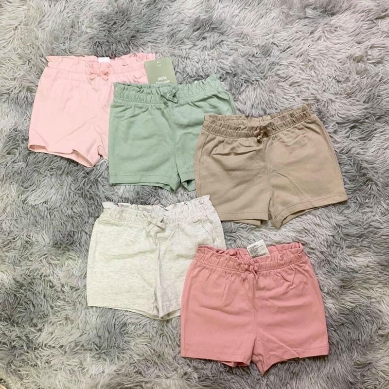 Set 5 quần short đùi thun cotton bé gái, quần mặc nhà mùa hè trẻ em mẫu trơn cơ bản dễ phối đồ vải mềm mịn xuất dư