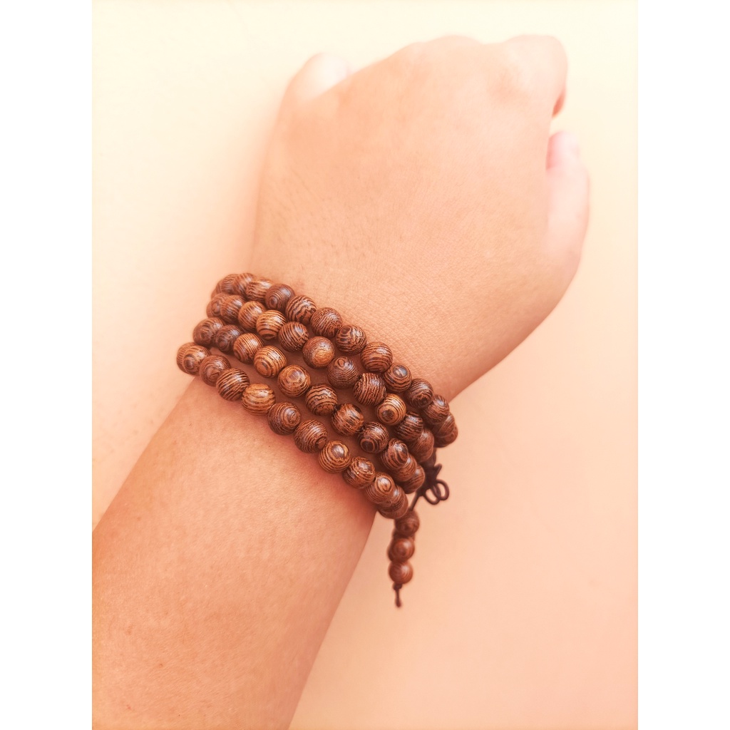 Vòng Tay Chuỗi Hạt Gỗ Coracara 108 Hạt 6mm quấn 4 vòng