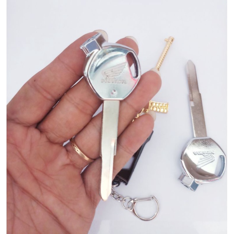 Chìa khóa hợp kim inox xe HONDA TỪ DÀI ( Combo 2 chìa + Móc khóa PUBG )