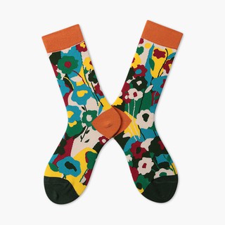 Tất Vớ Cao Cổ Colorful Flower Socks