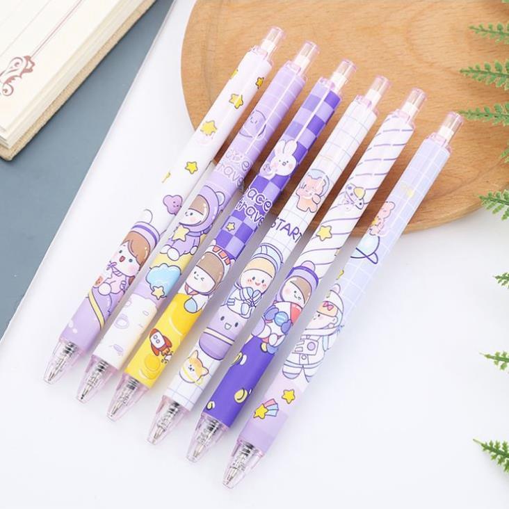 Bút Gel Bấm Phi Hành Gia Mực Đen 0,5mm Dễ Thương H166