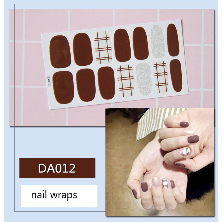 Miếng dán móng tay Phong cách Hàn Quốc Stickers Nails Wraps