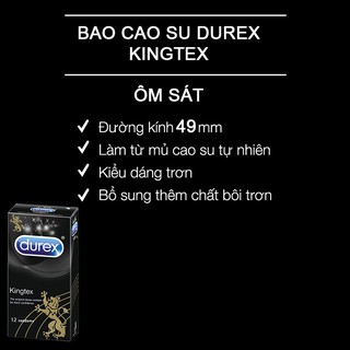 [Chính Hãng] Bao cao su Durex Kingtex 12 bao BCS