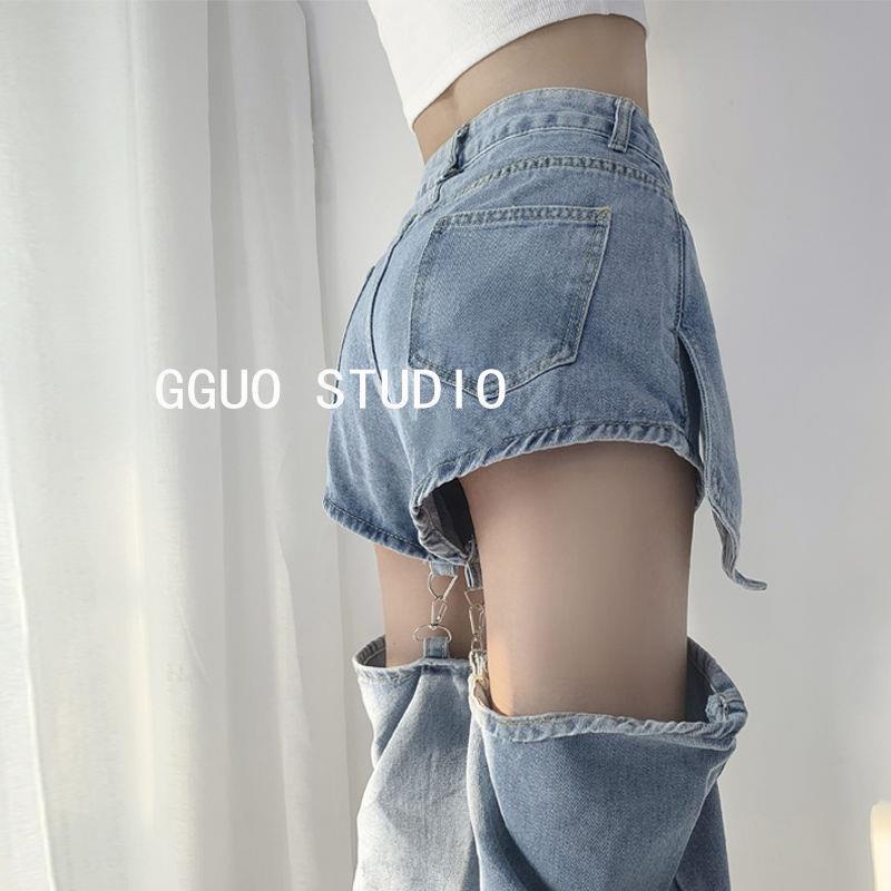 Quần Jeans Dài Ống Rộng Lưng Cao Phong Cách Âu Mỹ Cho Nữ