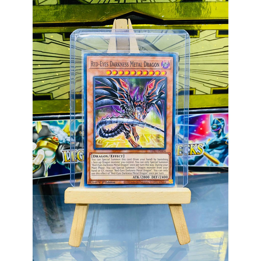 [ Dưa Hấu Yugioh ] Lá bài thẻ bài Red-Eyes Darkness Metal Dragon - Tặng bọc bài nhựa bảo quản