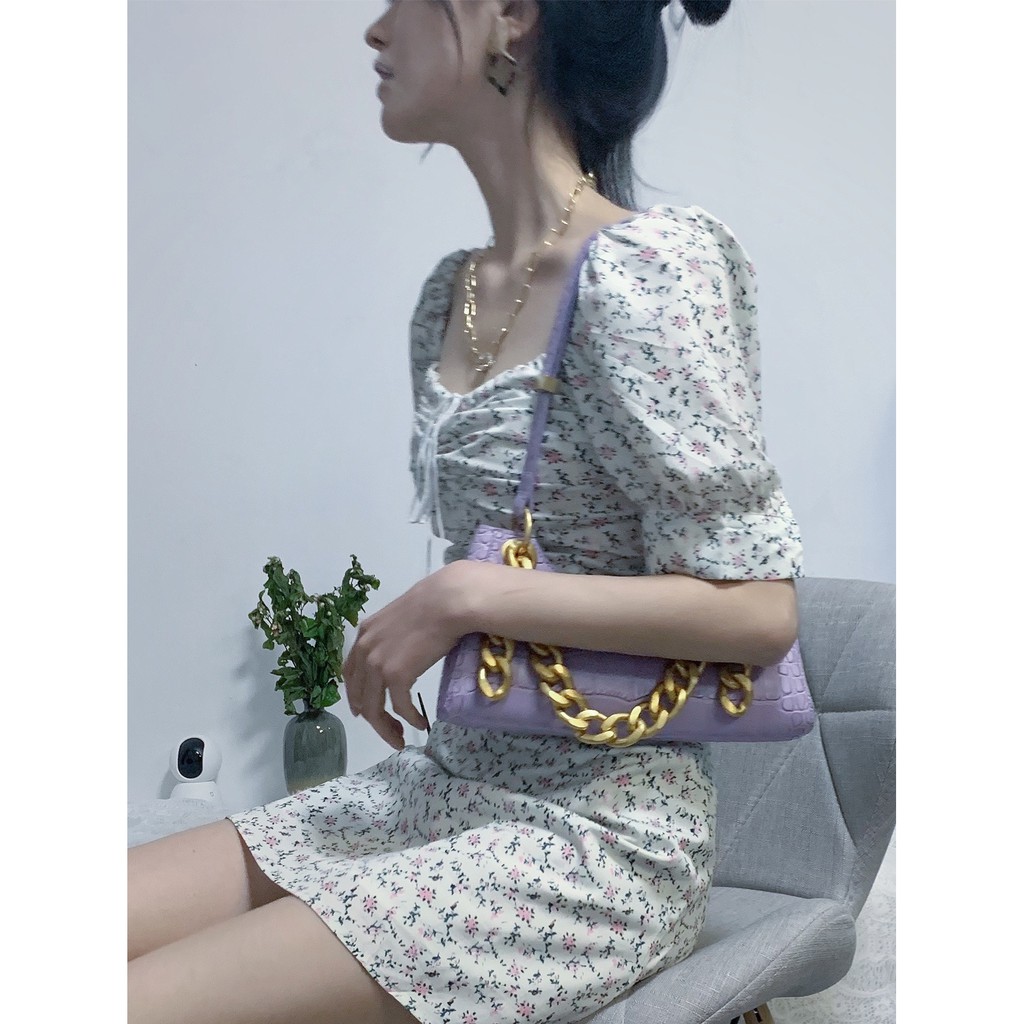 Đầm Voan Hoa Tay Phồng Xinh Xắn Cổ Điển Kiểu Pháp | BigBuy360 - bigbuy360.vn