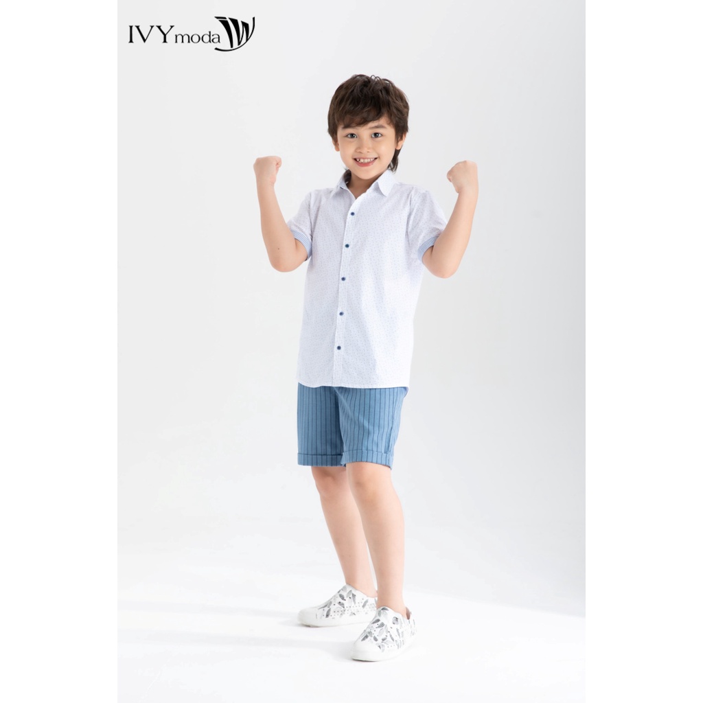 Áo sơ mi họa tiết bé trai IVY moda MS 16K1350