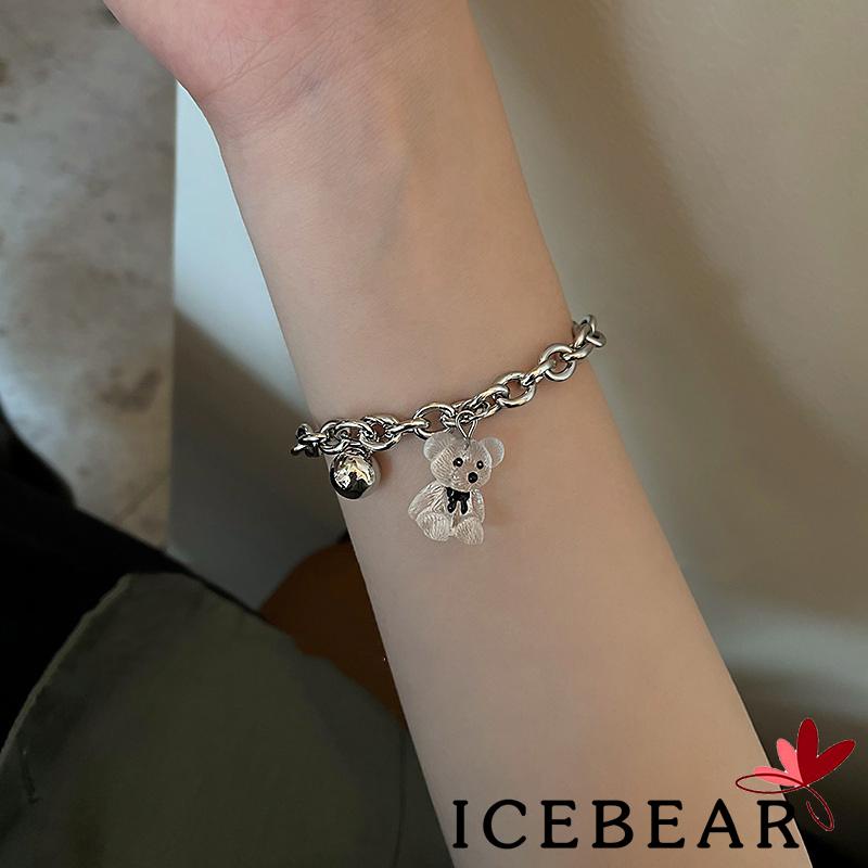 Vòng Đeo Tay Mặt Hình Gấu Dễ Thương Bằng Hợp Kim Có Thể Điều Chỉnh Cho Nam Và Nữ