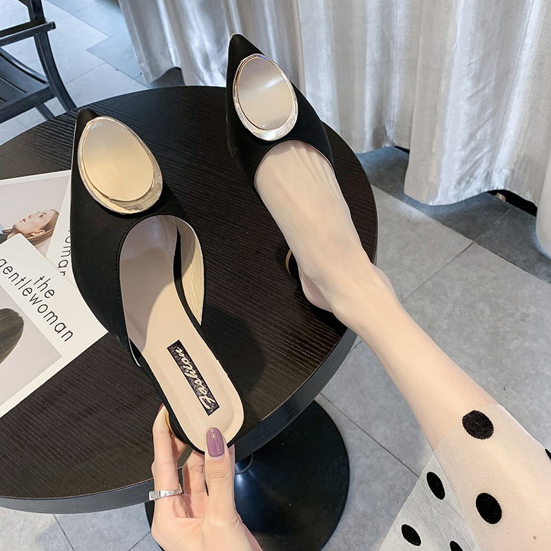Giày lười mũi nhọn đế thấp thời trang 2020 dành cho nữ