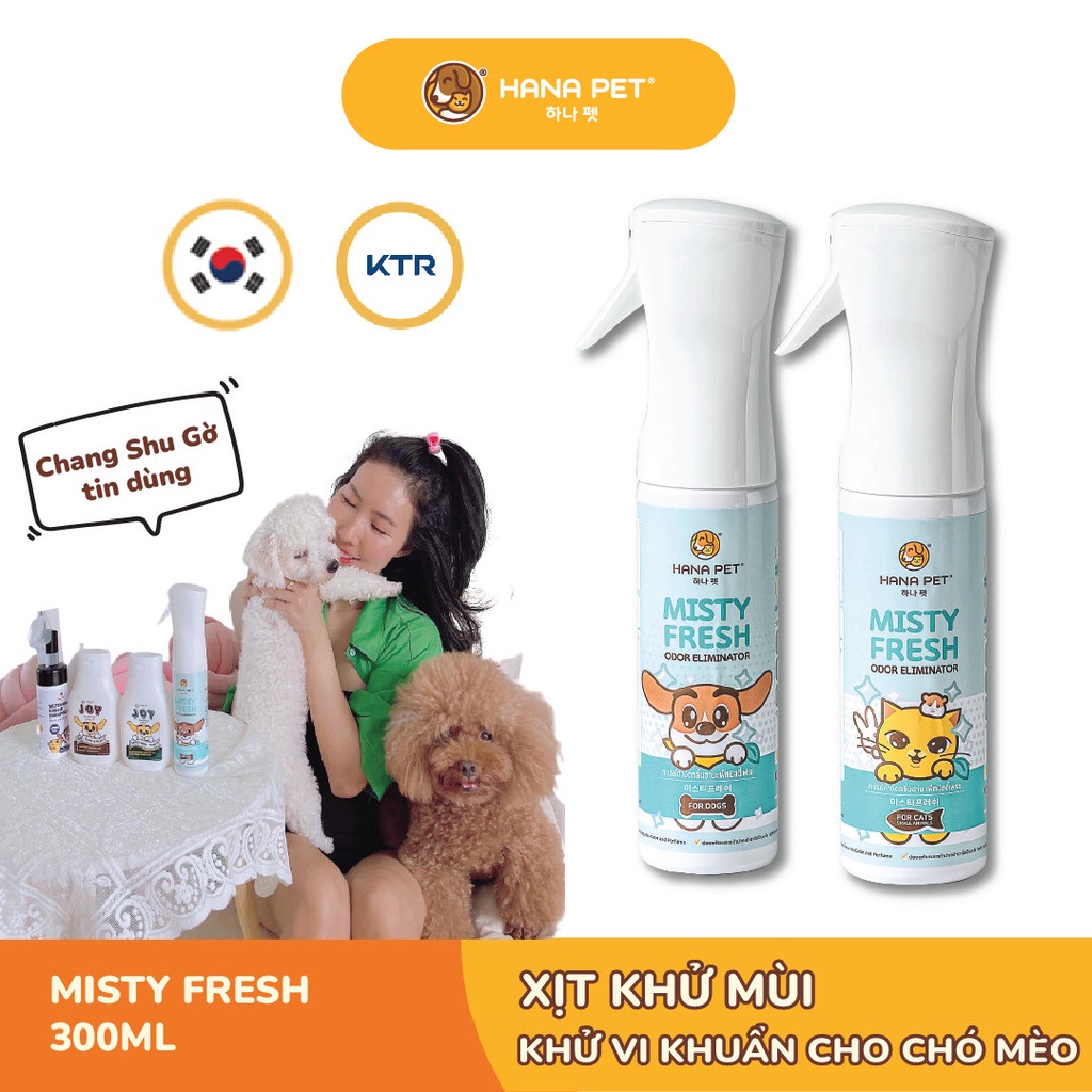 Xịt khử mùi, khử khuẩn Misty Fresh an toàn cho thú cưng 300ml - Hana Pet Việt Nam
