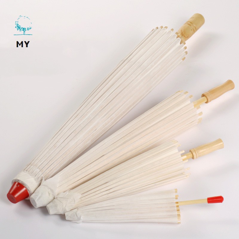 Dù giấy màu trắng phong cách Trung Hoa