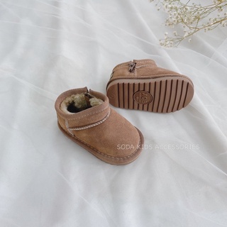 Bốt da lộn lót lông siêu dày ấm cho bé (Ảnh thật)