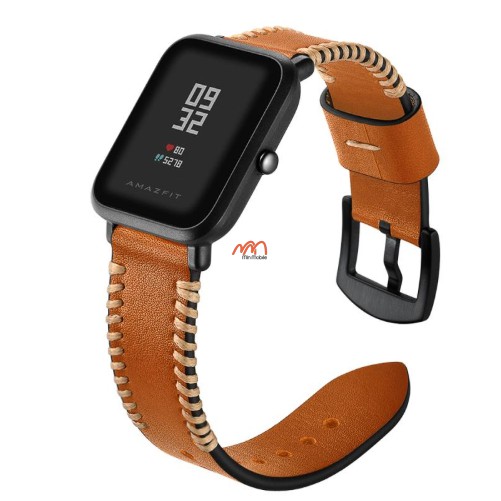 [Mã ELFLASH5 giảm 20K đơn 50K] Dây da viền chỉ nổi Amazfit Bip hiệu Sikai