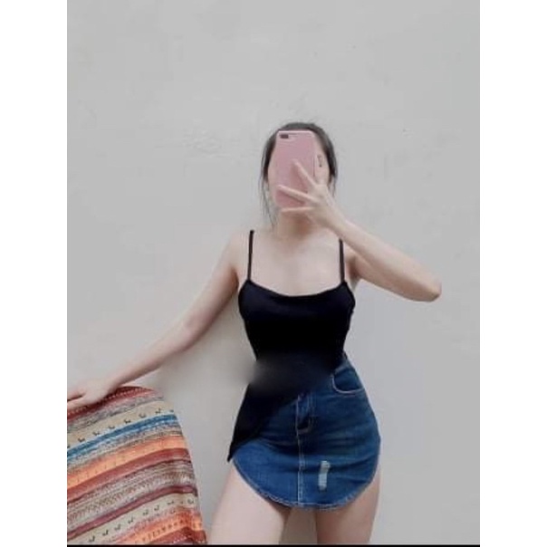 Áo 2 dây nữ tà chéo hót mới về kèm video, chất vải thun gân mềm mại có may kèm mút ngực , phom từ 40-55 ký vừa