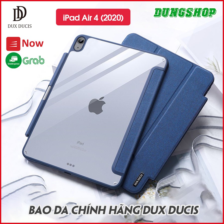 Bao da DUX DUCIS iPad Air 4 (2020) 10.9 inch - Mặt lưng trong, Có khe đựng bút Apple Pencil (DÒNG AIR - CÓ KHAY BÚT)