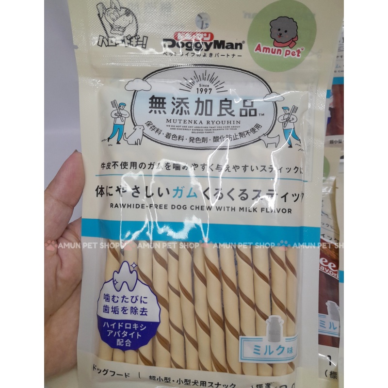 Thanh Que Gặm Cho Chó DoggyMan Hương Sữa, Phô Mai, Bò 120g Snack Xương Gặm Sạch Răng Đồ Ăn Thưởng Cho Thú Cưng Amun Pet