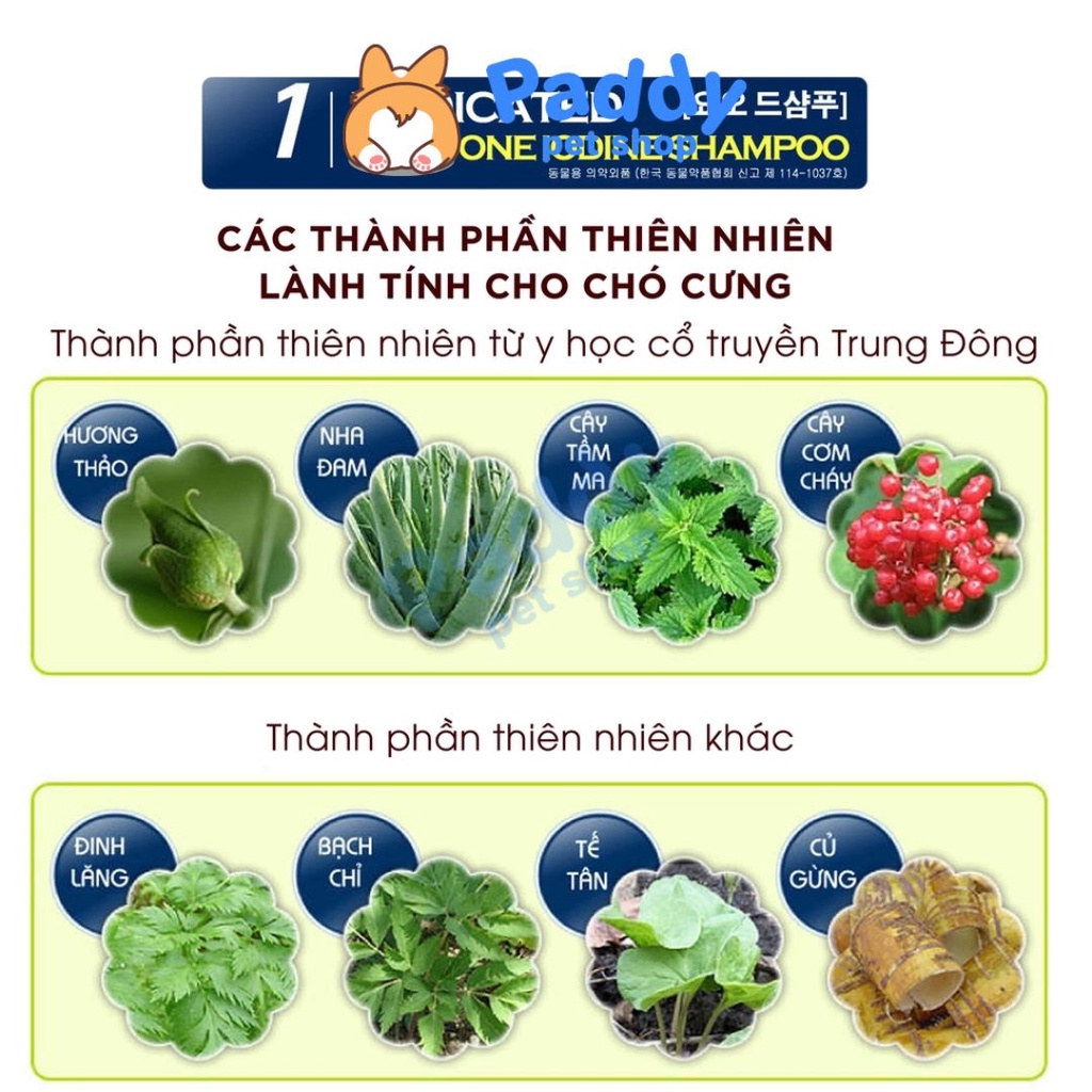 Sữa Tắm Thảo Dược Cho Chó Viêm Da Budle Povidone Iodine 300g