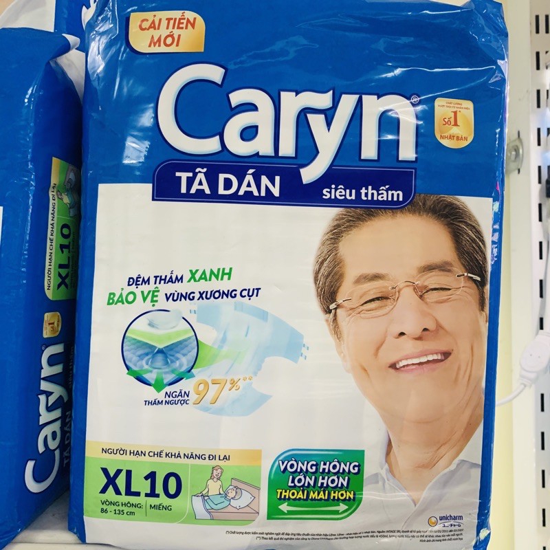 Tã dán và đệm lót Caryn size ML10 - ML20 - XL10 - đệm lót size 14