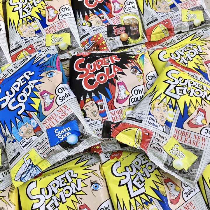 [Mã 253FMCGSALE giảm 8% đơn 500K] [HOT ĐỦ 3 VỊ] Kẹo siêu chua SUPER COLA /LEMON/COLA/ SUPER CANDY - Nhật Bản