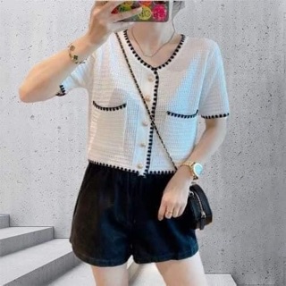 Áo len cộc tay dáng lửng hot 2020