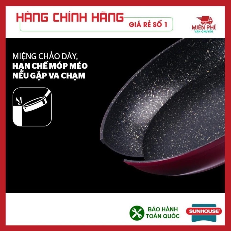 Chảo Đá hoa cương đáy từ sunhouse size 26cm,28cm hàng chính hãng giá tốt