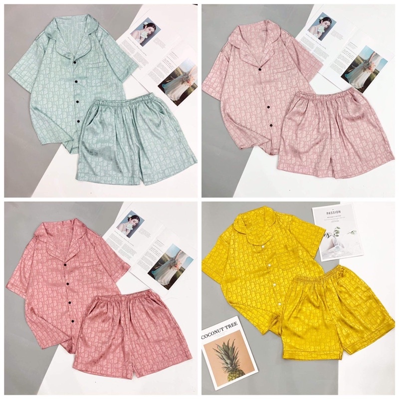 Bộ mặc nhà Pijama lụa gấm