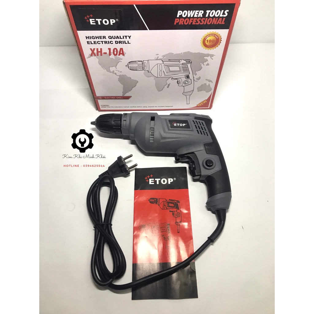 Máy khoan cầm tay đầu 10MM| Máy khoan điện| Máy khoan ETOP XH-10A 620W( cam kết lõi đồng 100%)