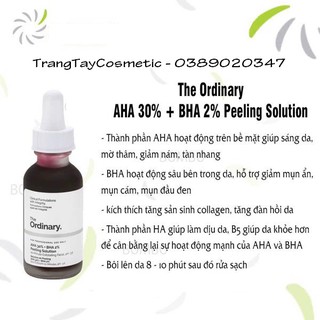 [Chính hãng 100%] Serum The Ordinary – AHA 30% + BHA 2% Peeling Solution