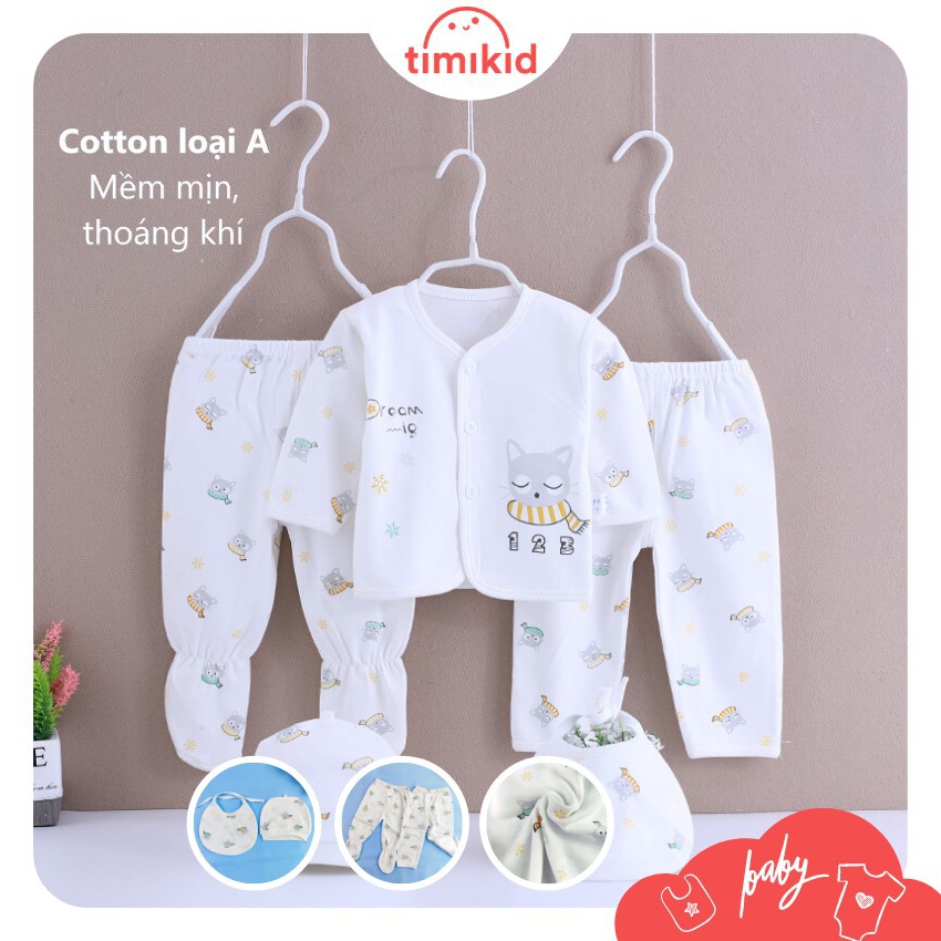 Set quà tặng cao cấp, quần áo sơ sinh, mũ, yếm cho bé