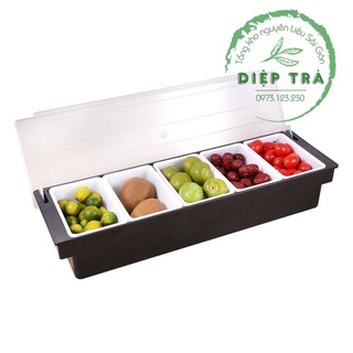Khay đựng thạch, trái cây, topping 5 ngăn