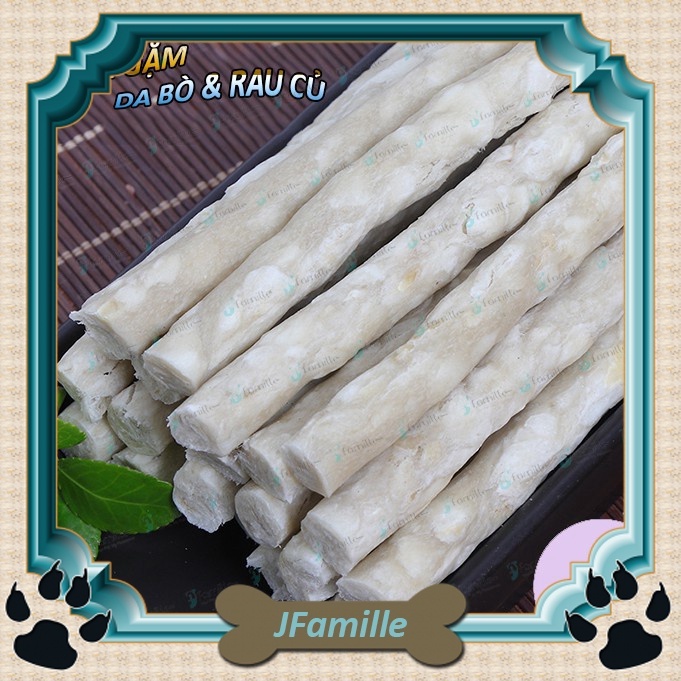 [SẠCH RĂNG]Xương Gặm Sạch Răng JFamille, Thanh Gặm Da Bò &amp; Rau Củ, Cung Cấp Protein. Gói 100g. JF66