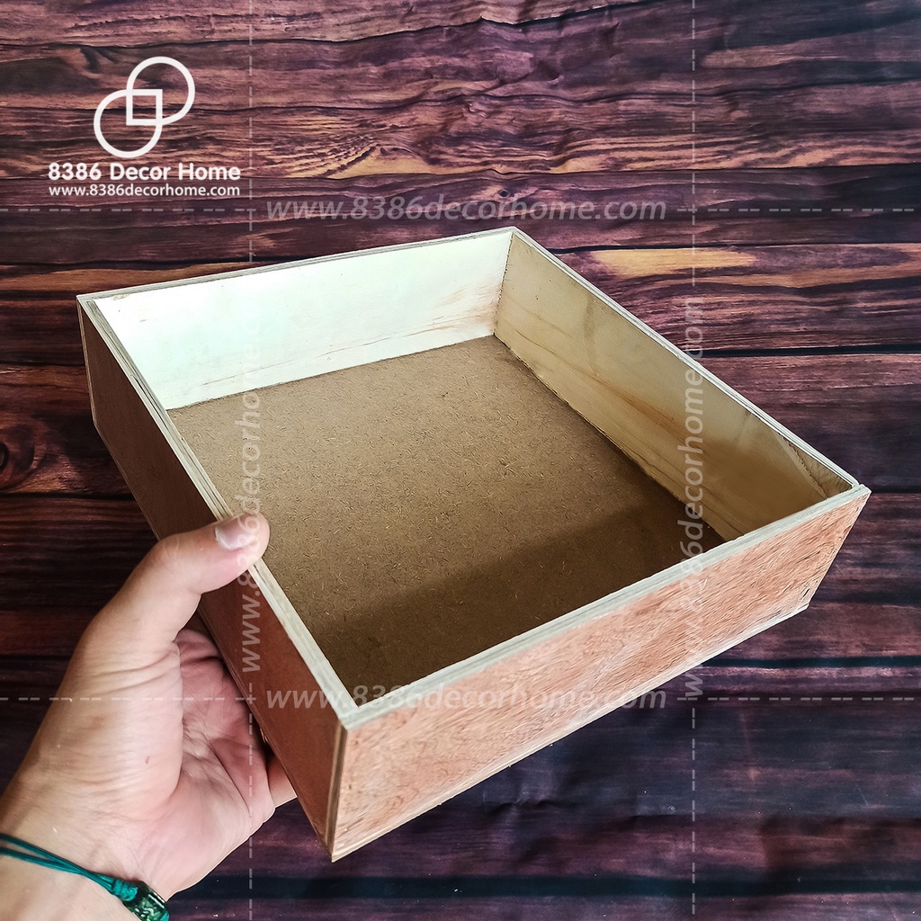 Khay gói quà bằng gỗ pallet/ hộp gỗ đựng quà tết (nhận kích thước theo yêu cầu)