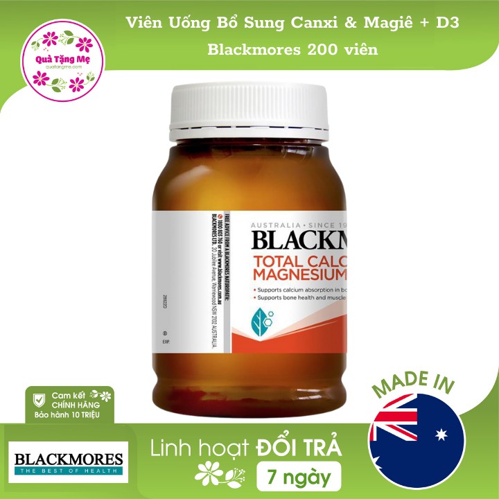 [Mã FMCG100K - 10% đơn 500K] Viên Uống Bổ Sung Canxi & Magiê + D3 Blackmores 200 viên | BigBuy360 - bigbuy360.vn