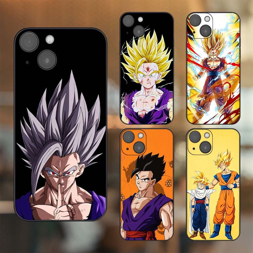 Ốp lưng iPhone 14 dẻo đen cạnh vuông in hình Gohan Dragon Ball