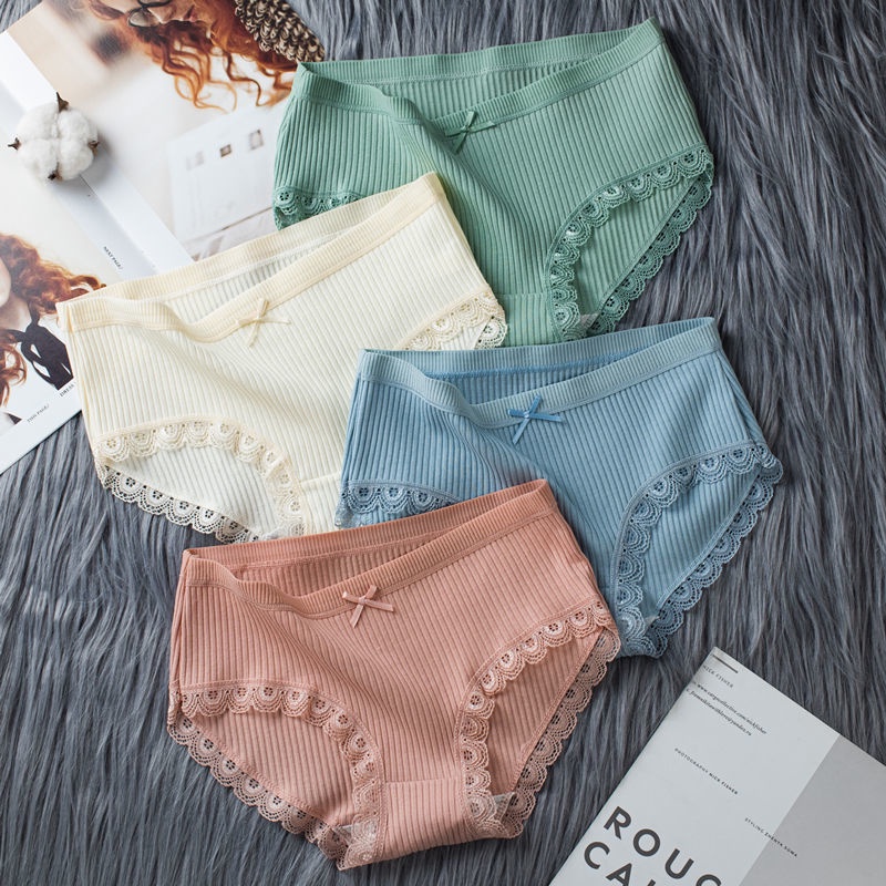 Quần Lót Nữ Gân Tăm - Quần Chíp Nữ Viền Ren Cạp Nơ Co Dãn Ôm Vòng 3 Siêu Xinh  VALICASTORE  B08 | BigBuy360 - bigbuy360.vn