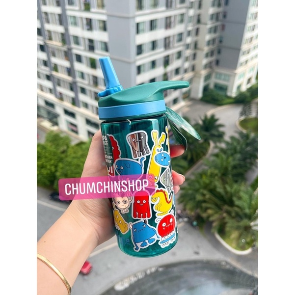Bình nước Smiggle ống hút gập 440ml