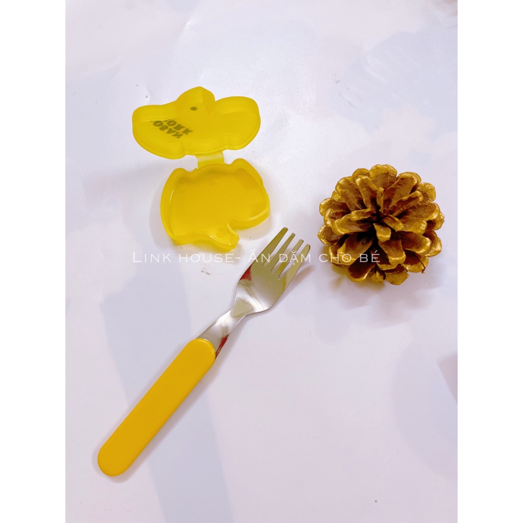 Thìa - Dĩa Inox Zosan Fork Nhật kèm hộp hình thú ( Có tách lẻ )