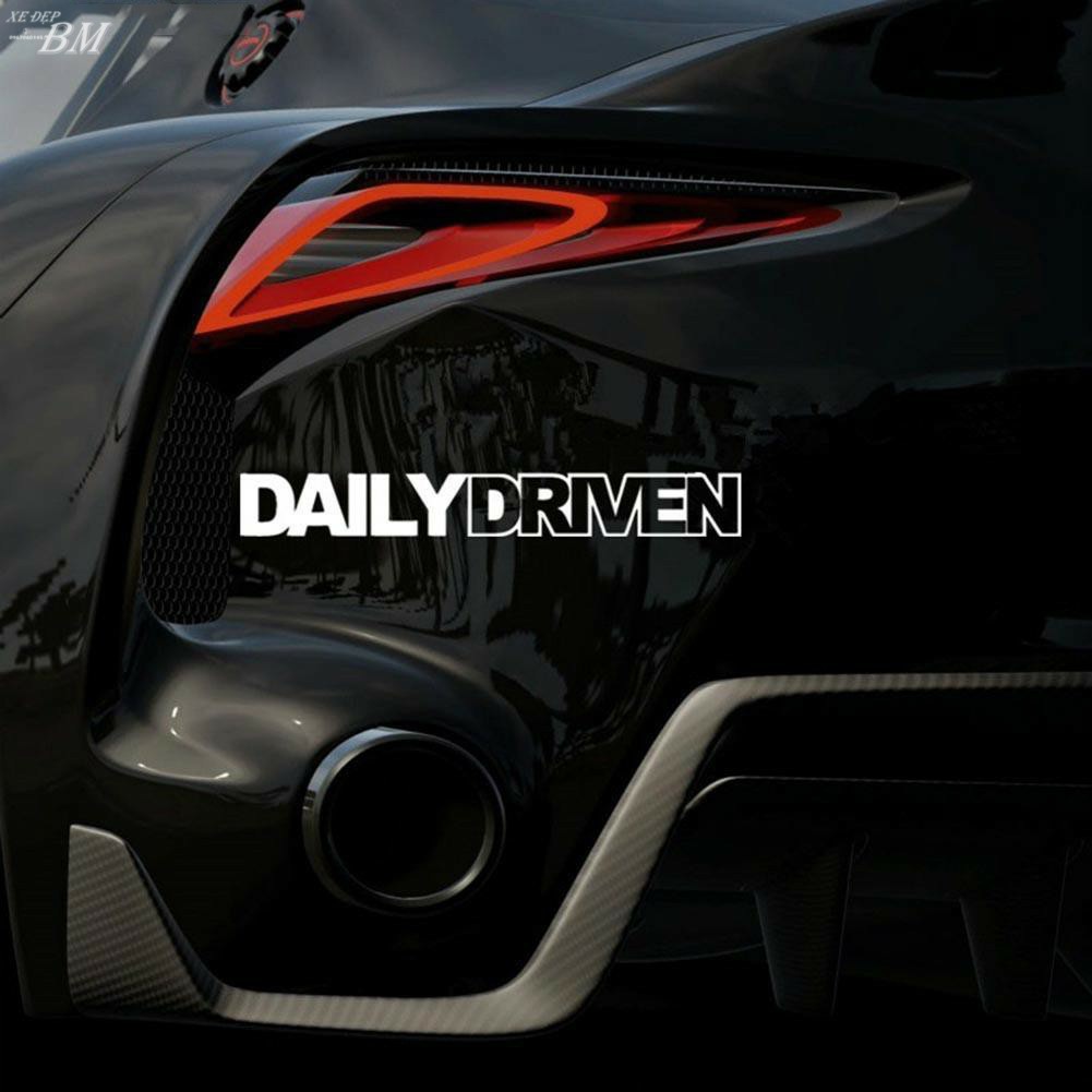 Decal chữ Daily Driven dán trang trí thân xe oto