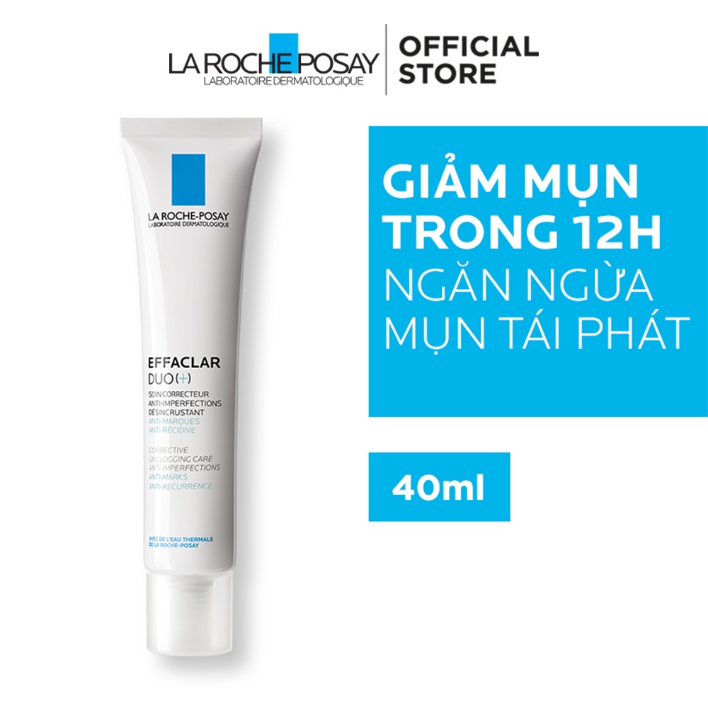 Bộ đôi kem dưỡng giảm mụn, ngừa thâm hiệu quả trong vòng 12h La Roche Posay Effaclar Duo+ 40ml và Xịt khoáng làm dịu da