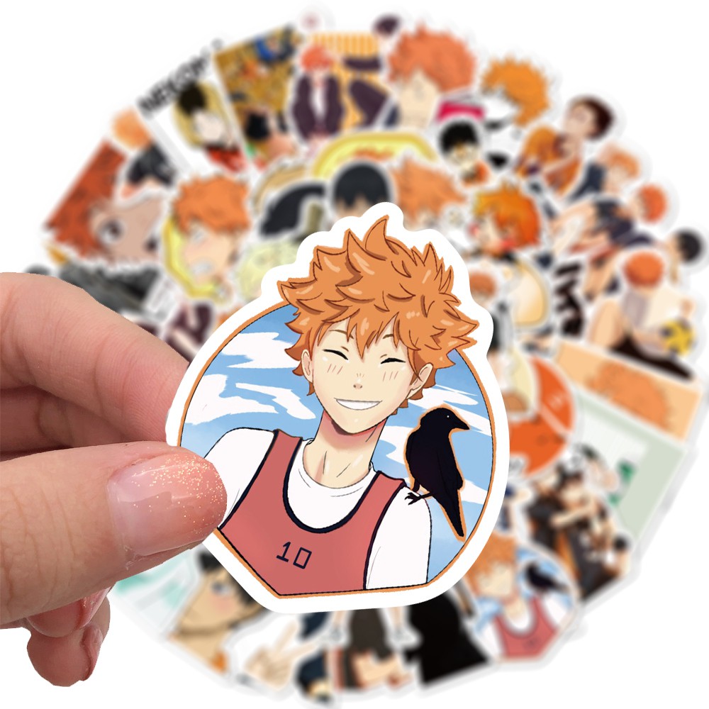 Set 50 Nhãn Dán Hình Haikyuu Phong Cách Nhật Bản Dùng Trang Trí Độc Đáo