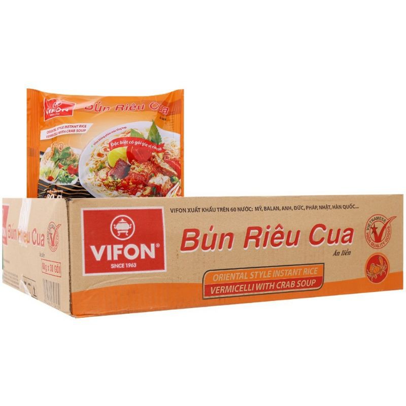 Bún Riêu Cua Vifon Thùng 30 Gói x 80g
