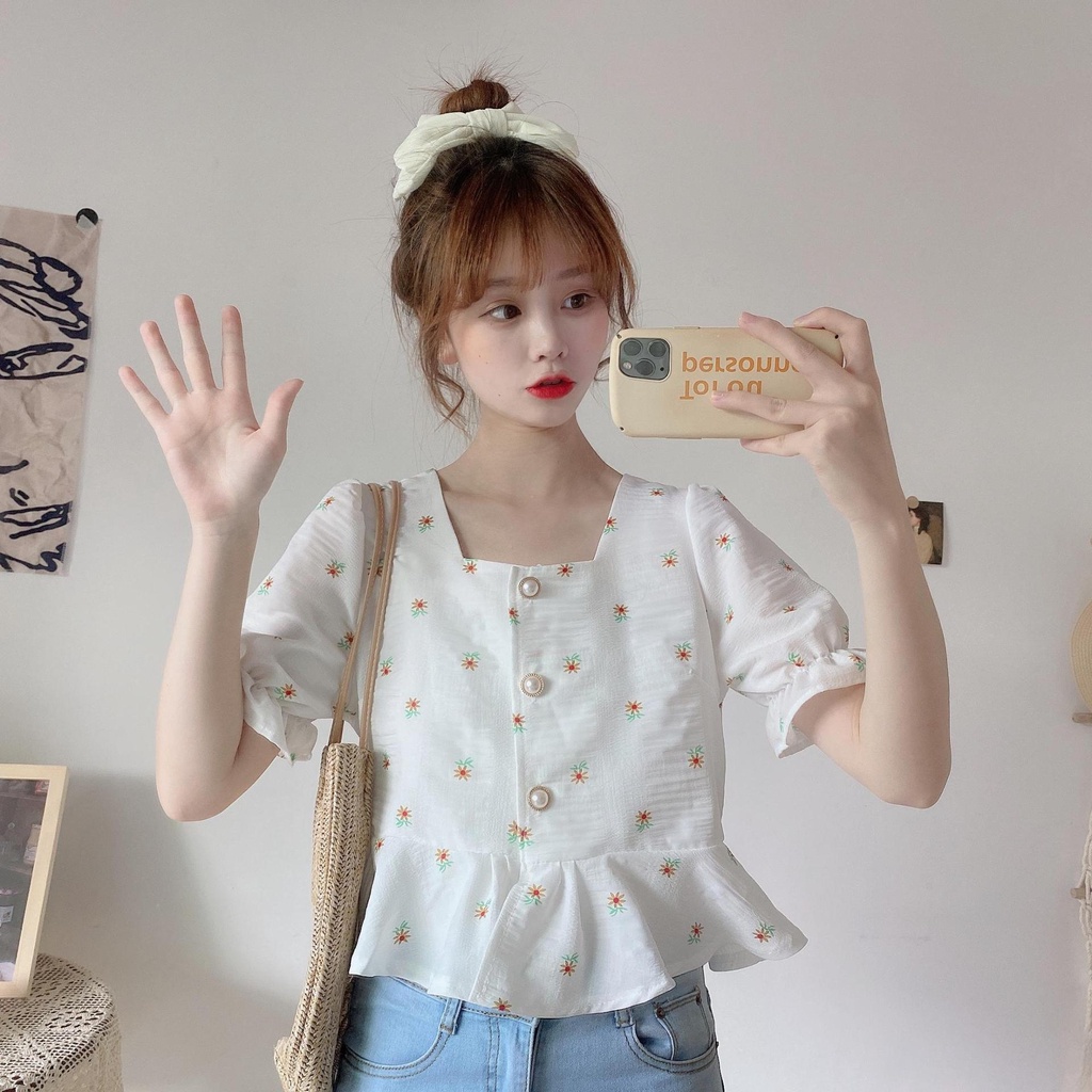 NRVP Áo kiểu dáng rộng tay ngắn nhiều màu sắc thời trang mùa hè dành cho nữ