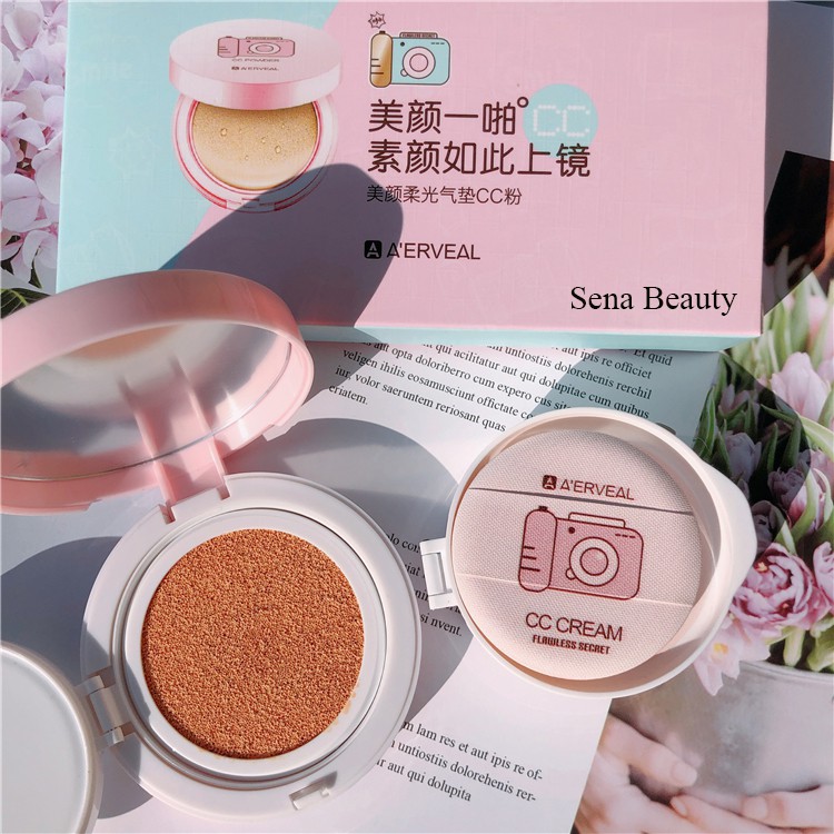 (1+1) Full Set Phấn Nước Nền A'ERVEAL Máy Ảnh CC Powder Tặng Kèm Lõi Thay Dễ Thương