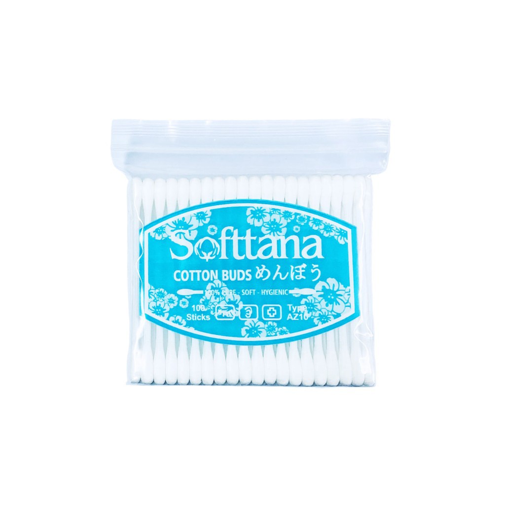 Tăm bông ngoáy tai trẻ em người lớn Softtana bông cotton cao cấp