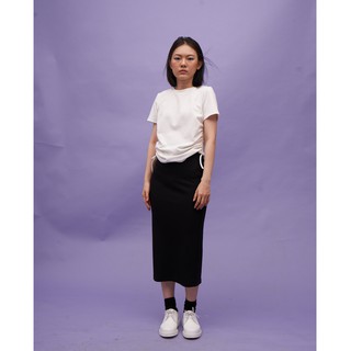 DOTTIE - Áo Thun Rút Nơ Trắng Nữ T0057