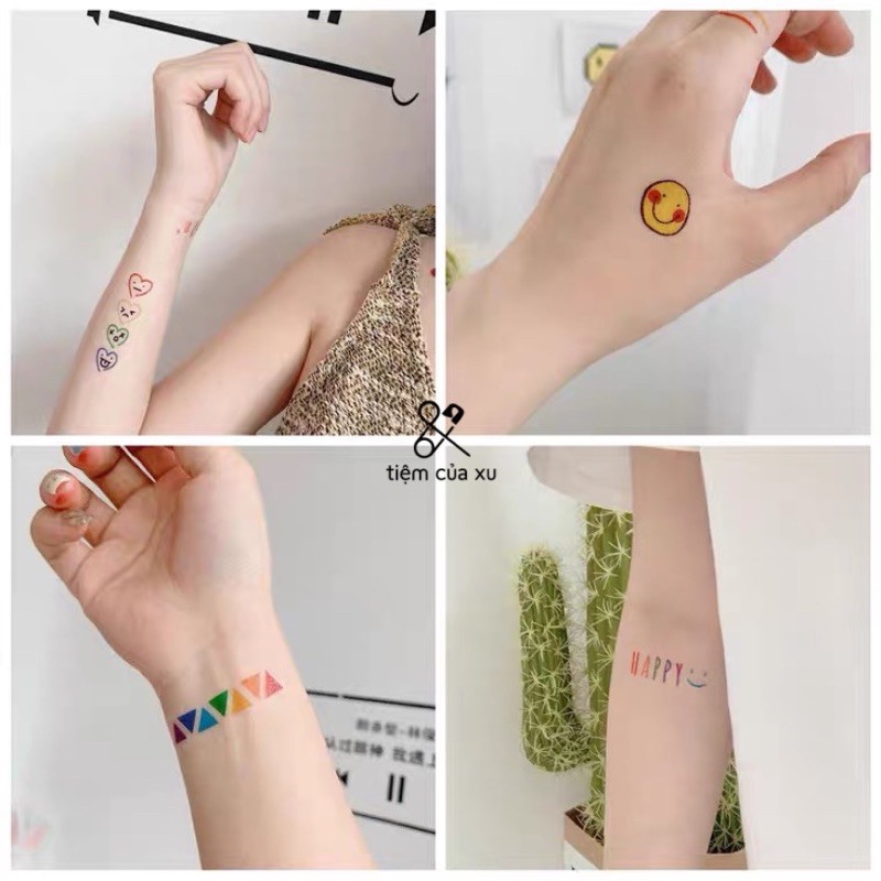 Hình xăm dán, miếng dán xăm tạm thời mini tatoo - tiemcuaxu