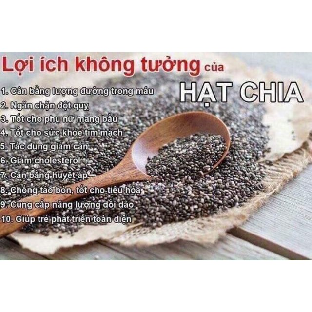 1kg hạt chia Úc đen (2 gói 500g) hàng chuẩn - Healthy