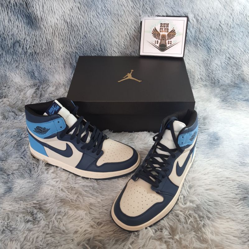 [Ảnh thật] giầy thể thao Jordan 1 cổ cao xanh trắng thời trang | BigBuy360 - bigbuy360.vn